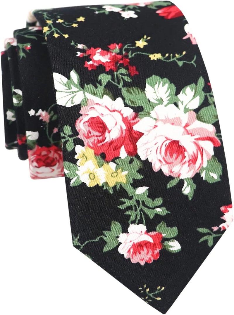 Men's Skinny Solid Color Tie Causal Cotton Linen Narrow Slim cut Necktie